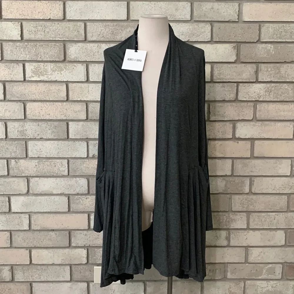 NWT And NWOT Agnes & Dora Cardigan cascade modal charcoal 2 tone select size